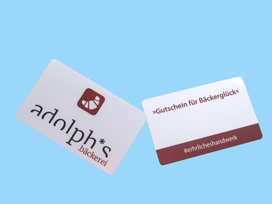 Bonuskarte Bäcker Adolph Vorderseite Rückseite