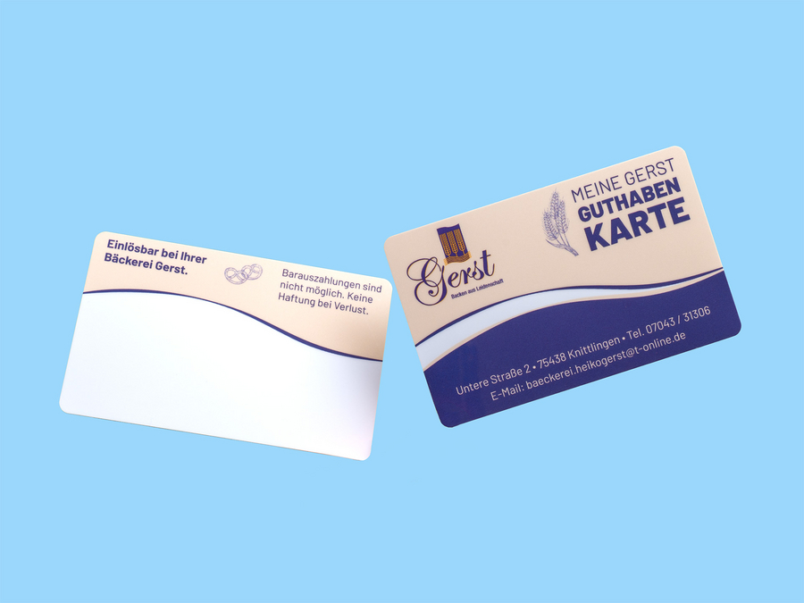 Bonuskarte Bäcker Gerst Vorderseite Rückseite